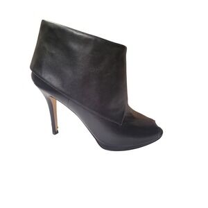 Michael Kors Kendra Black Leather Open Toe Ankle Booties‎ Heels